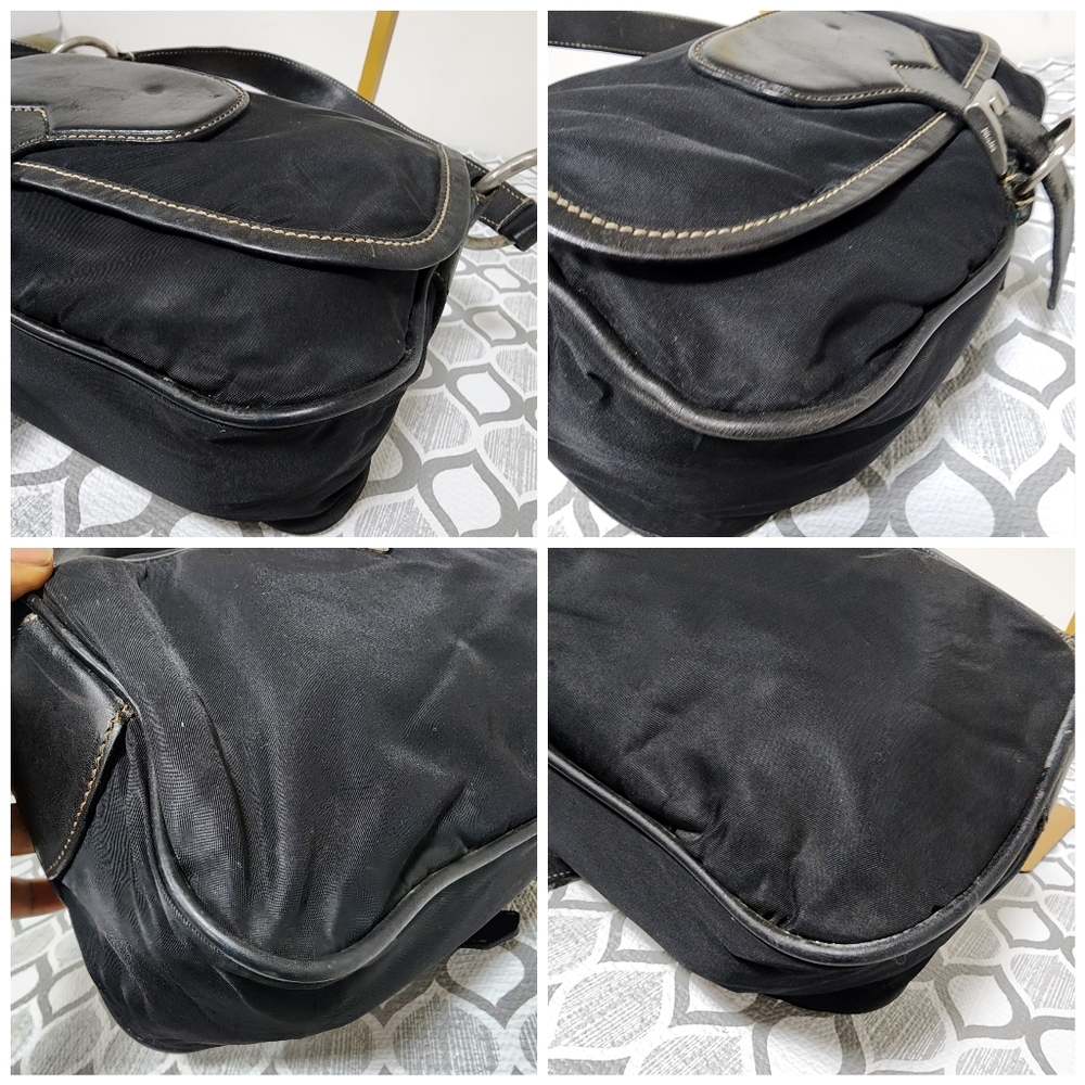 Prada Vintage Tessuto Nylon Corsaire Shoulder Bag Black - Picture 14 of 15